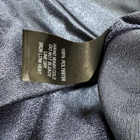 NWT Lulus Pure Happiness Navy Blue Satin Off-the-Shoulder Maxi Dress - Picture 8 of 8